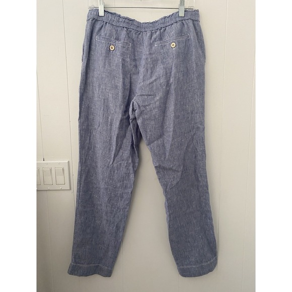 Tommy Bahama 100% Linen Two-Palm Drawstring Pants Blue Size Women's Sm Coastal - Picture 2 of 6